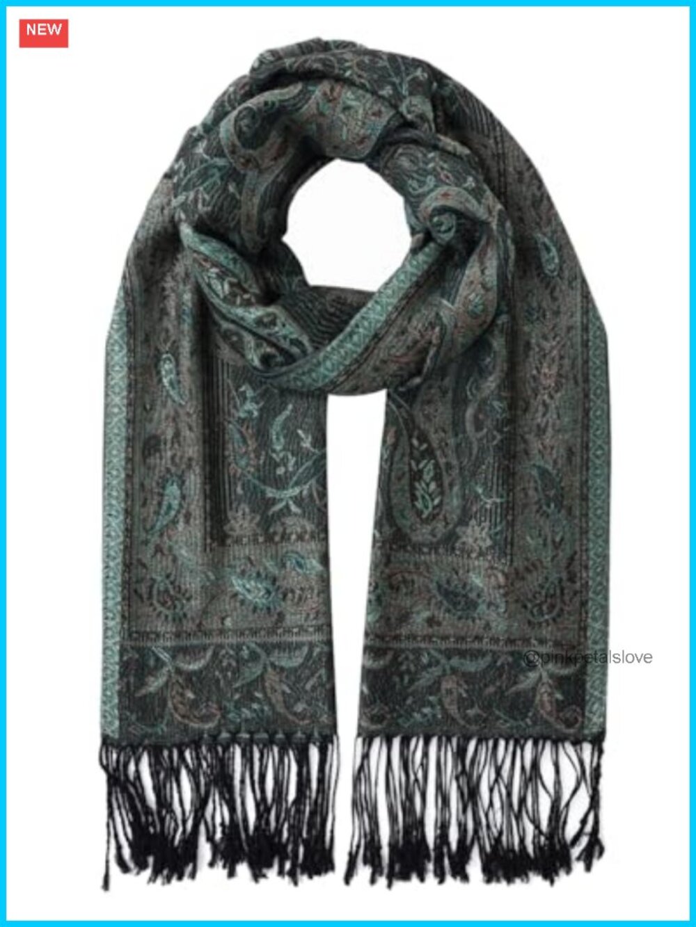 Soft Silky Pashmina Rave Scarf Paisley Shawl Wrap Fringes Lightweight